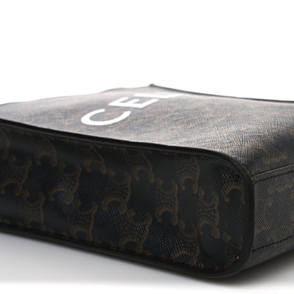 Celine Triomphe Canvas Calfskin Mini Vertical Cabas Tan 7 of 8