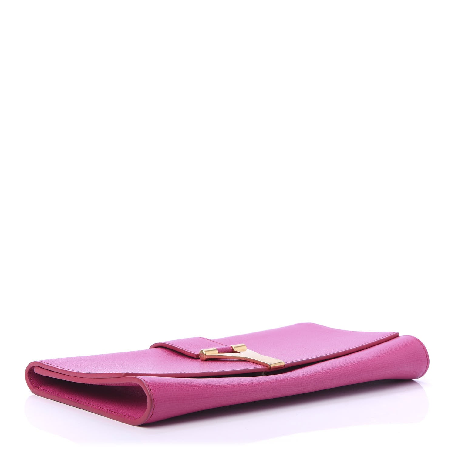 Saint Laurent Textured Calfskin Y Ligne Clutch Fuchsia 4 of 10