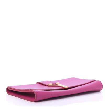 Saint Laurent Textured Calfskin Y Ligne Clutch Fuchsia 4 of 10