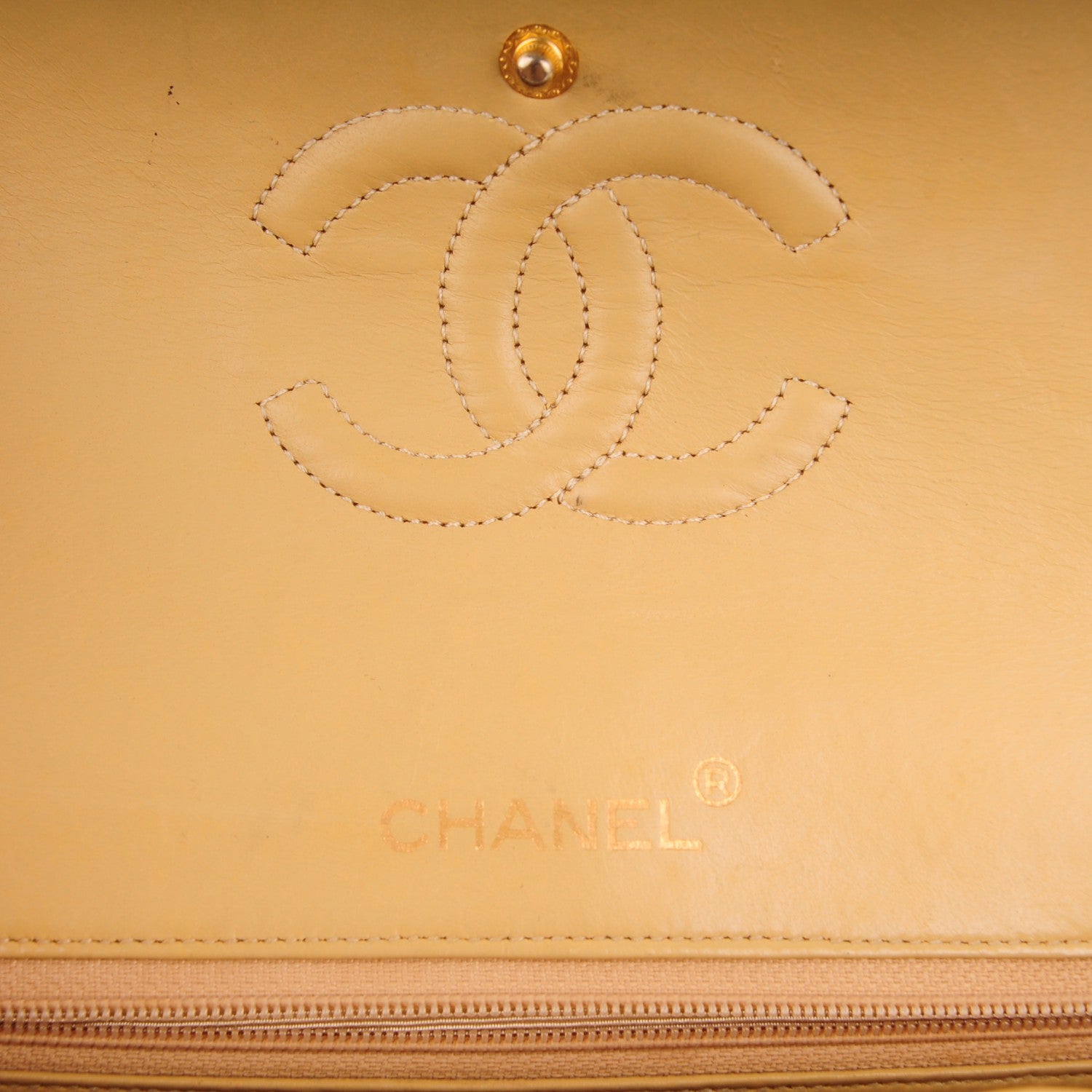 Chanel Lambskin Quilted Medium Double Flap Beige 6 of 13