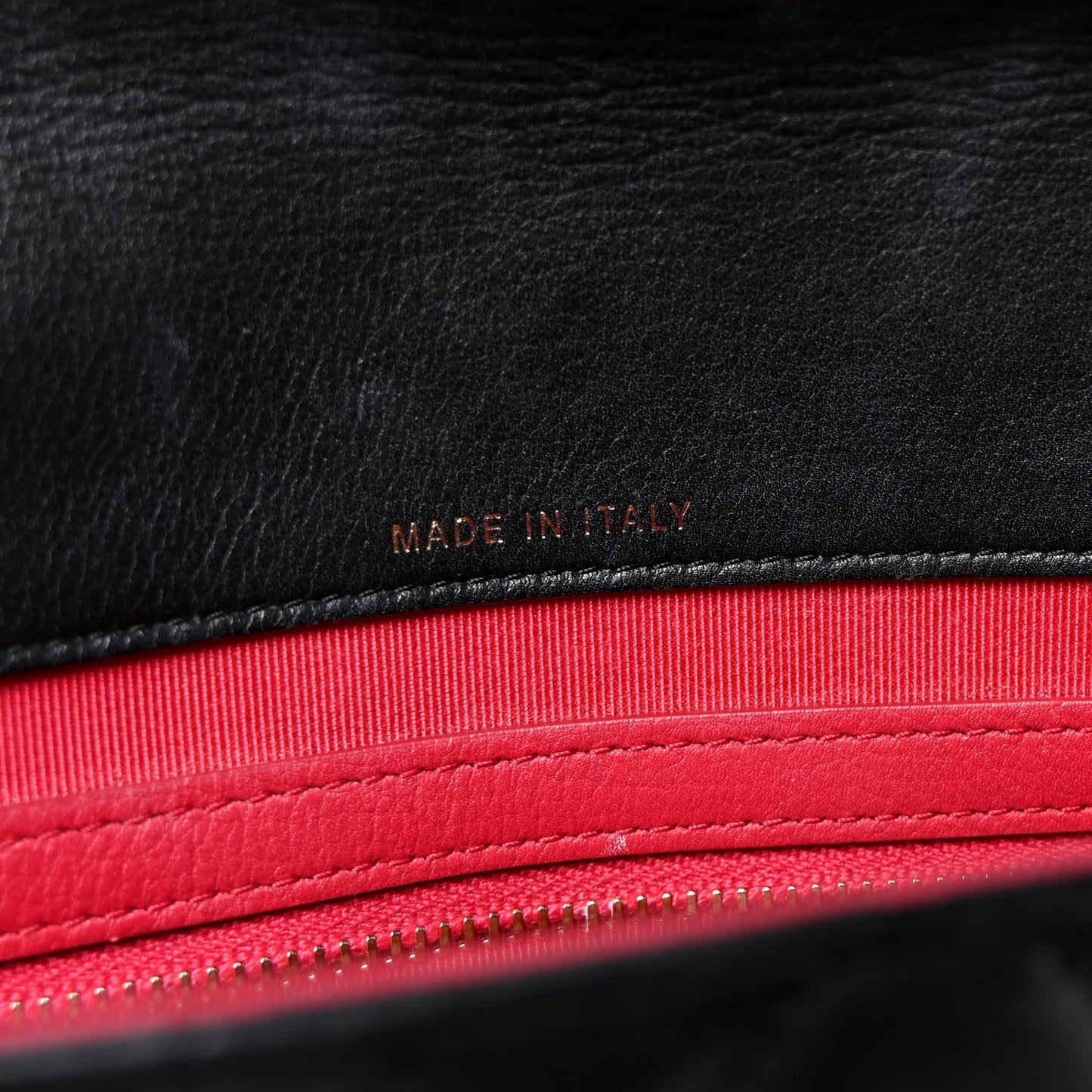 Calfskin Quilted Front Logo Enchained Clutch Black