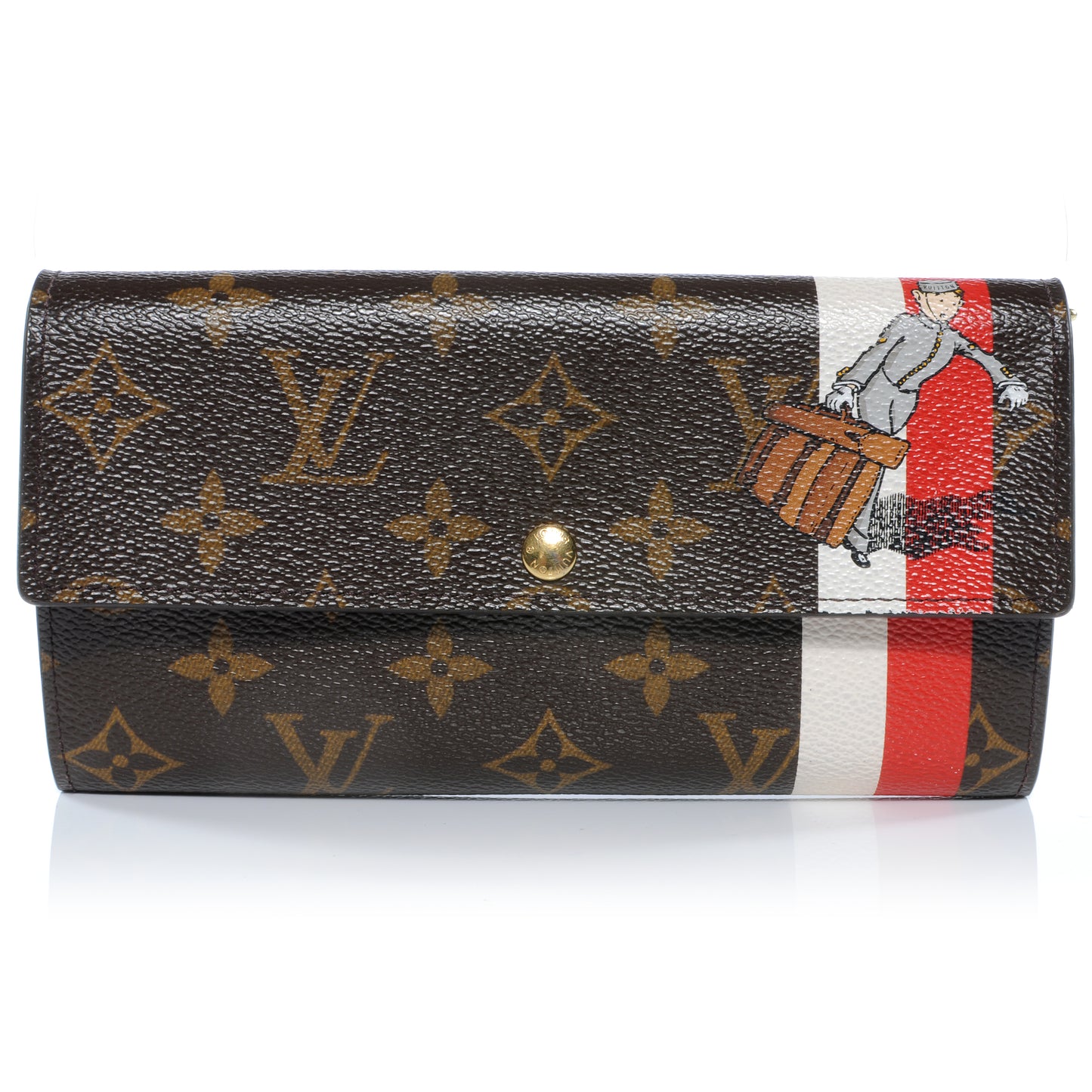 Monogram Groom Sarah Wallet Red
