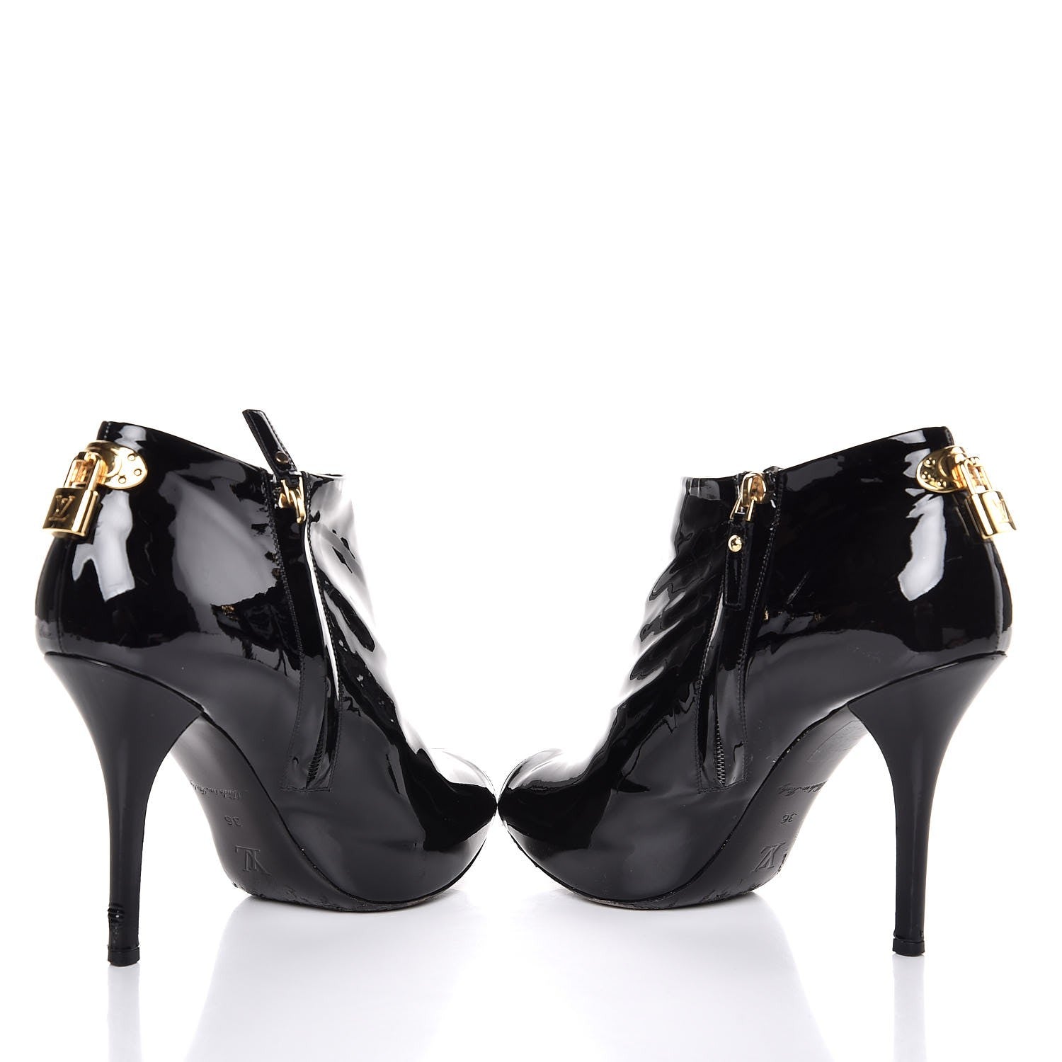 Louis Vuitton Patent Oh Really Ankle Boots 36 Black 5 of 12