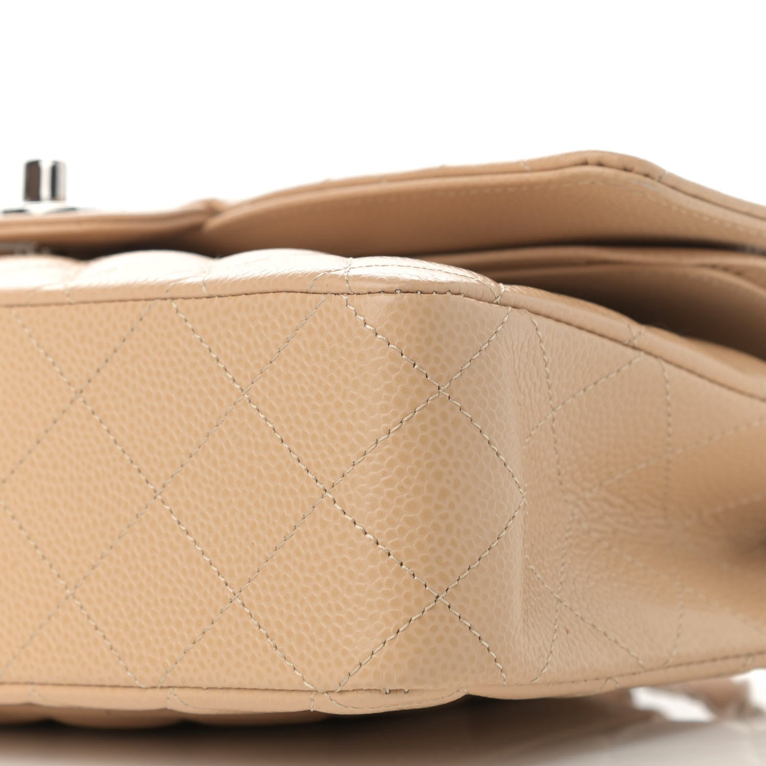 Chanel Caviar Quilted Medium Double Flap Beige 10 of 14