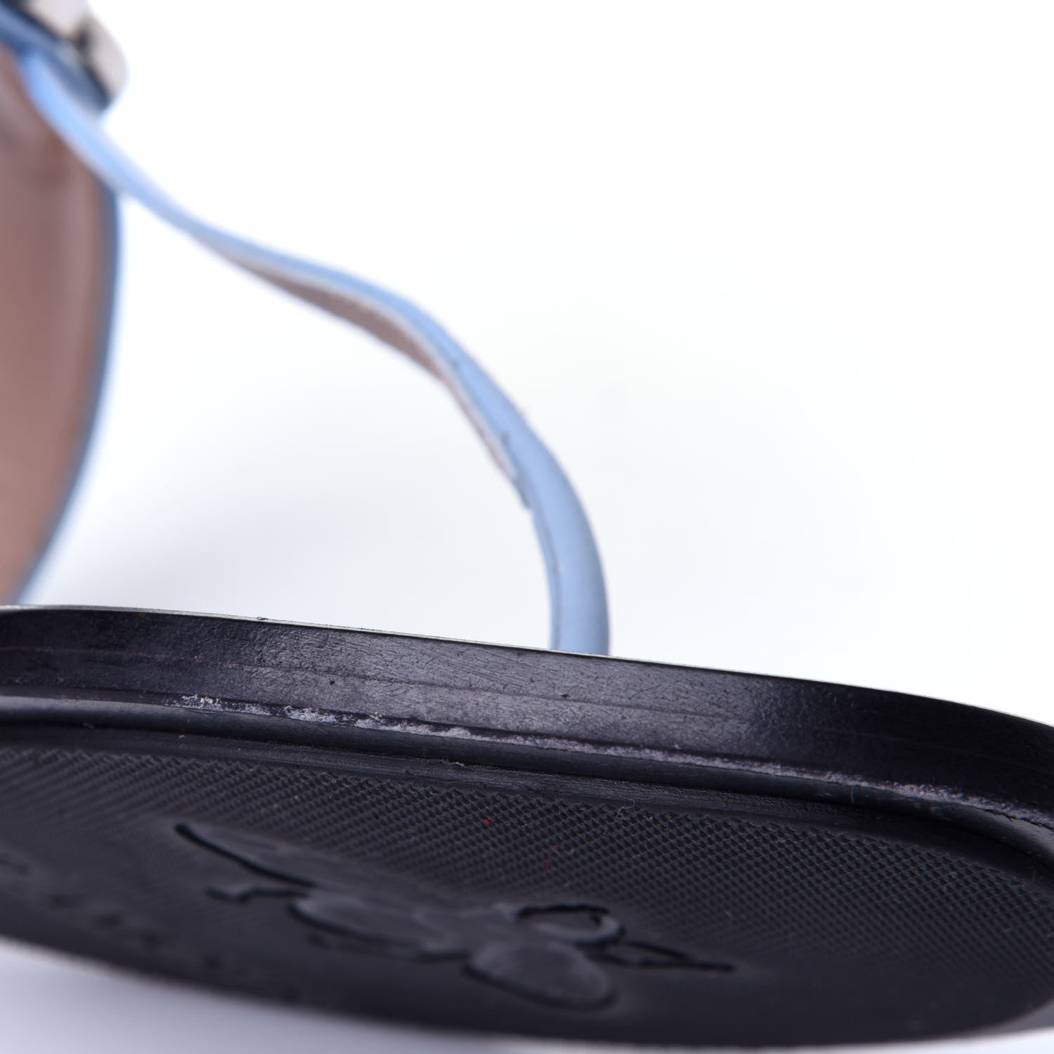 Gucci Calfskin GG Marmont Thong Sandals 38.5 Porcelain Light Blue 12 of 14