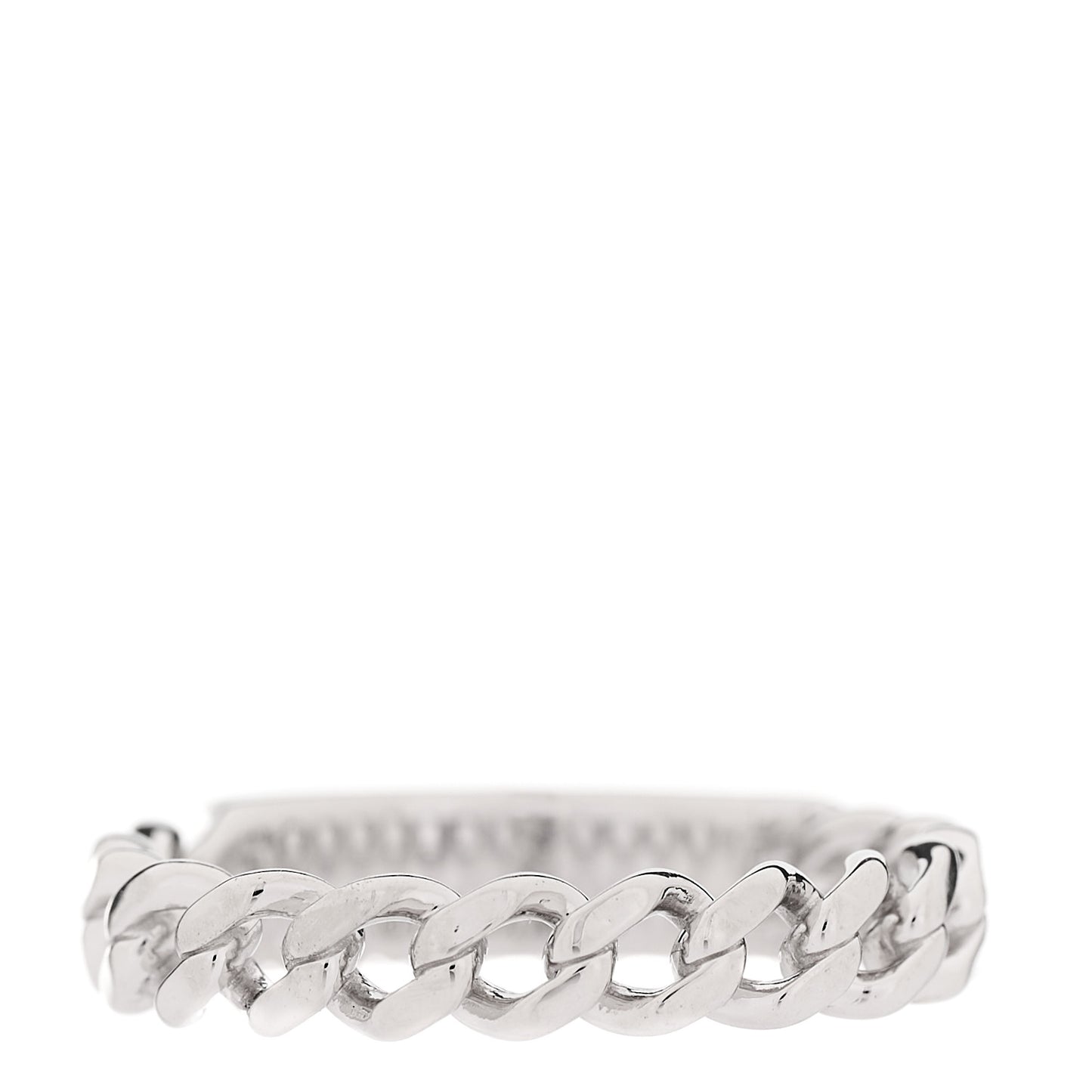 18K White Gold Diamond Micro Link Ring 49 4.75