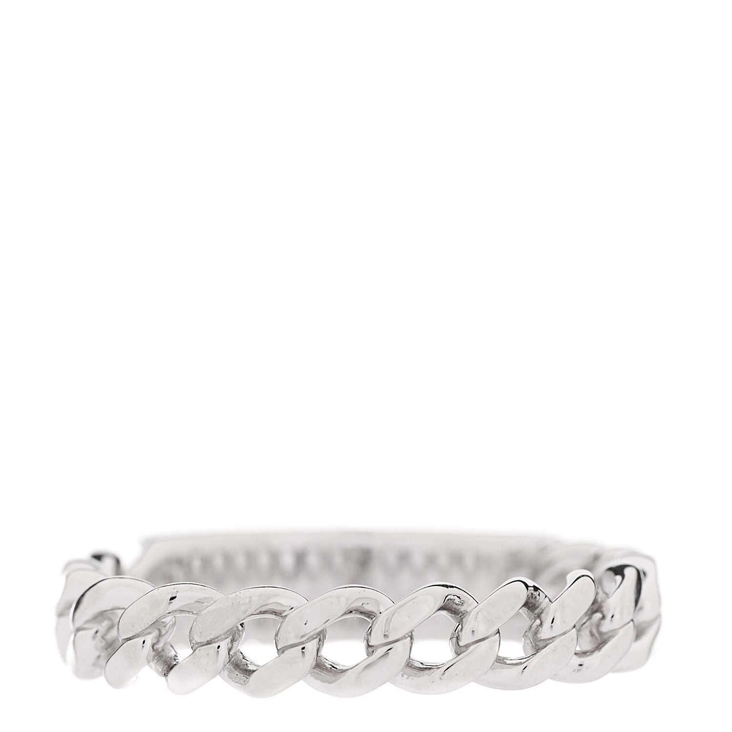 Tiffany 18K White Gold Diamond Micro Link Ring 49 4.75 3 of 5