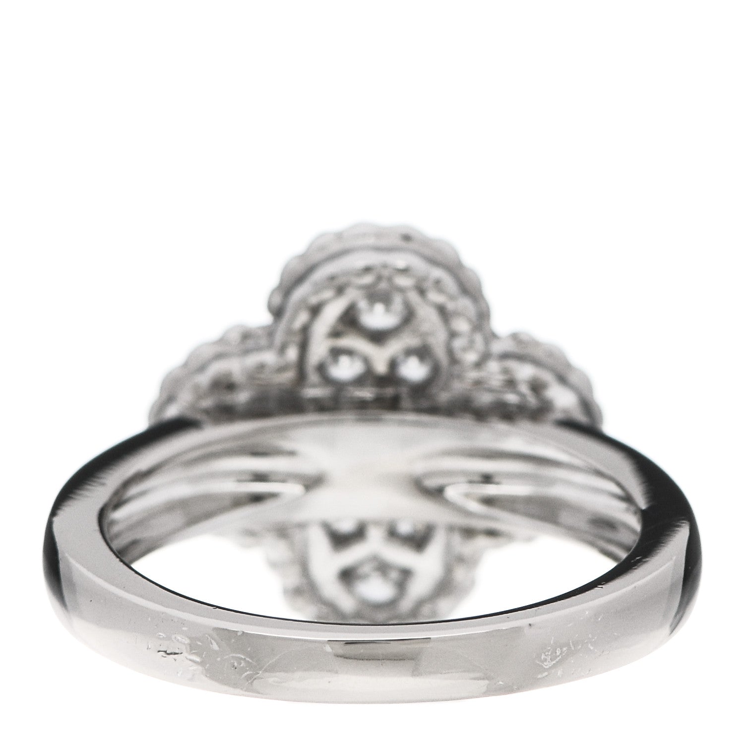 Van Cleef & Arpels 18K White Gold Diamond Vintage Alhambra Ring 51 5.75 3 of 4