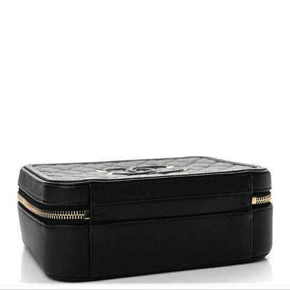 Chanel Caviar Quilted Medium CC Filigree Vanity Case Black 4 of 14