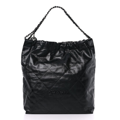 Chanel Shiny Calfskin Quilted Large Chanel 22 So Black 2 of 11