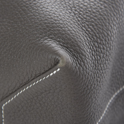 Hermes Taurillon Clemence Double Sens 36 Reversible Tote Etain Beton 12 of 17