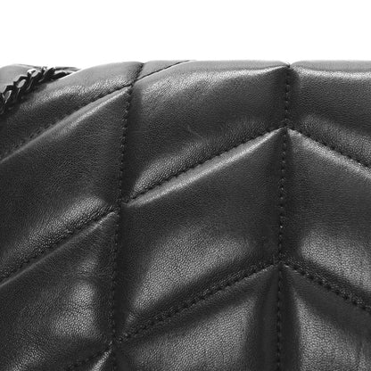 Saint Laurent Lambskin Quilted Toy Loulou Puffer Monogram Monochrome Chain Satchel Black 10 of 10