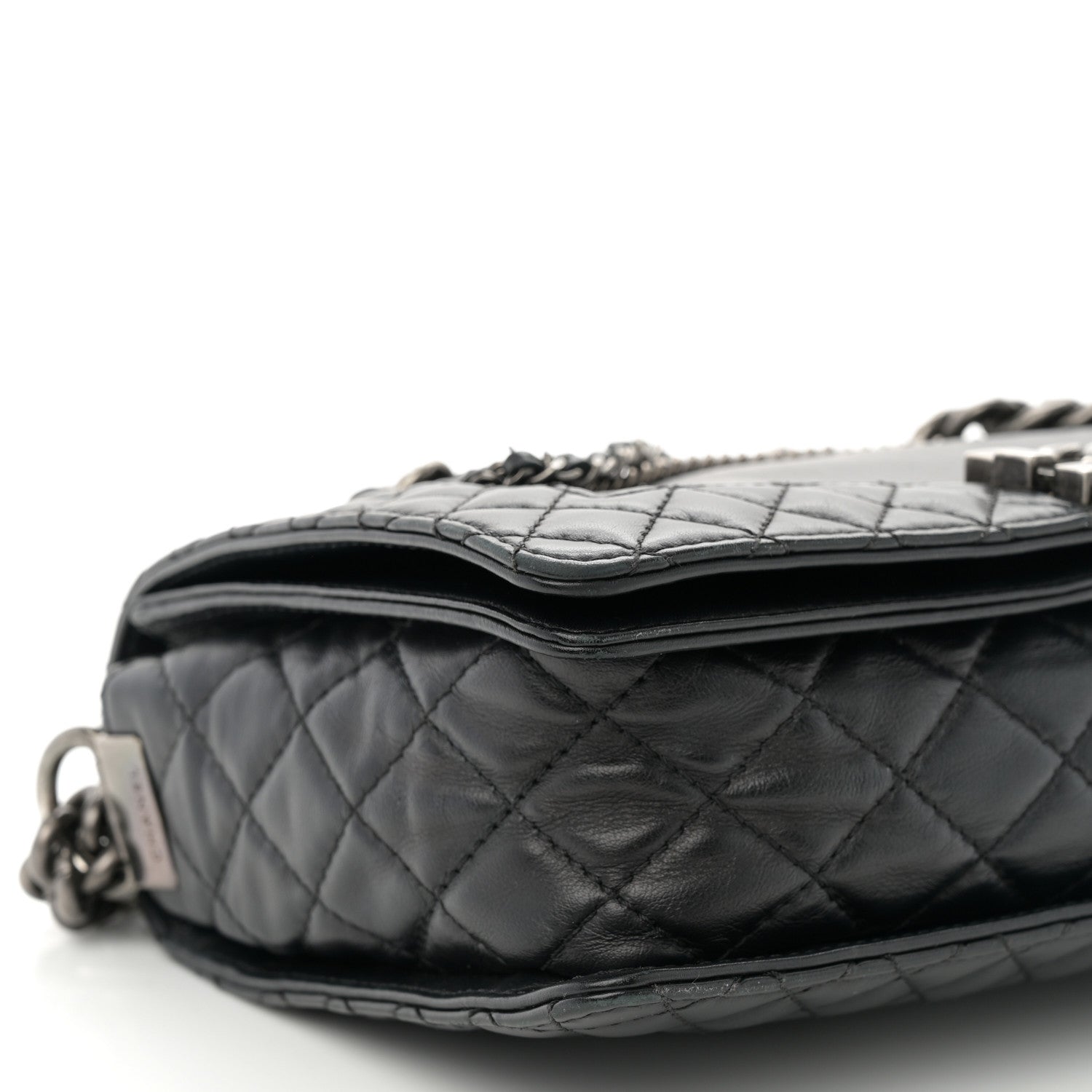 Chanel Calfskin Enchained New Medium Boy Flap Black 9 of 12