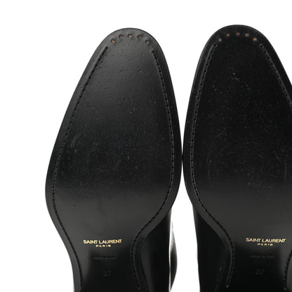 Saint Laurent Calfskin Womens Wyatt Chelsea Boots 37 Black 9 of 10