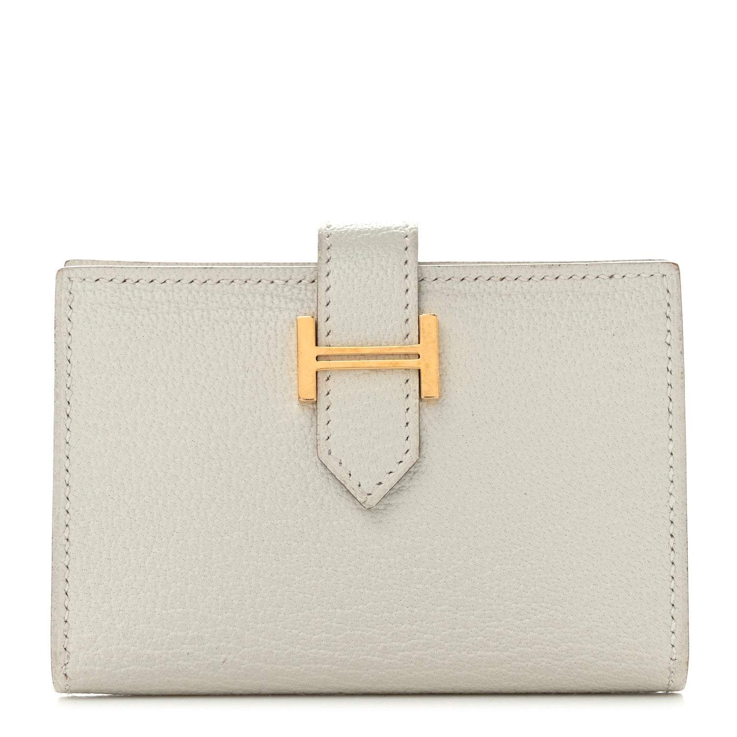 Hermes Chevre Mysore Bearn Card Holder Wallet Mushroom 1 of 11