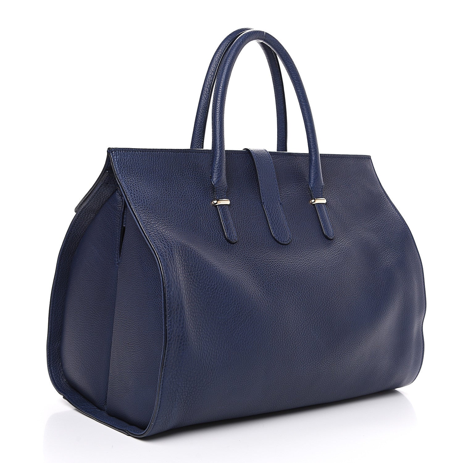 Balenciaga Grained Calfskin M Tube Round Tote Bleu Nautique 2 of 11