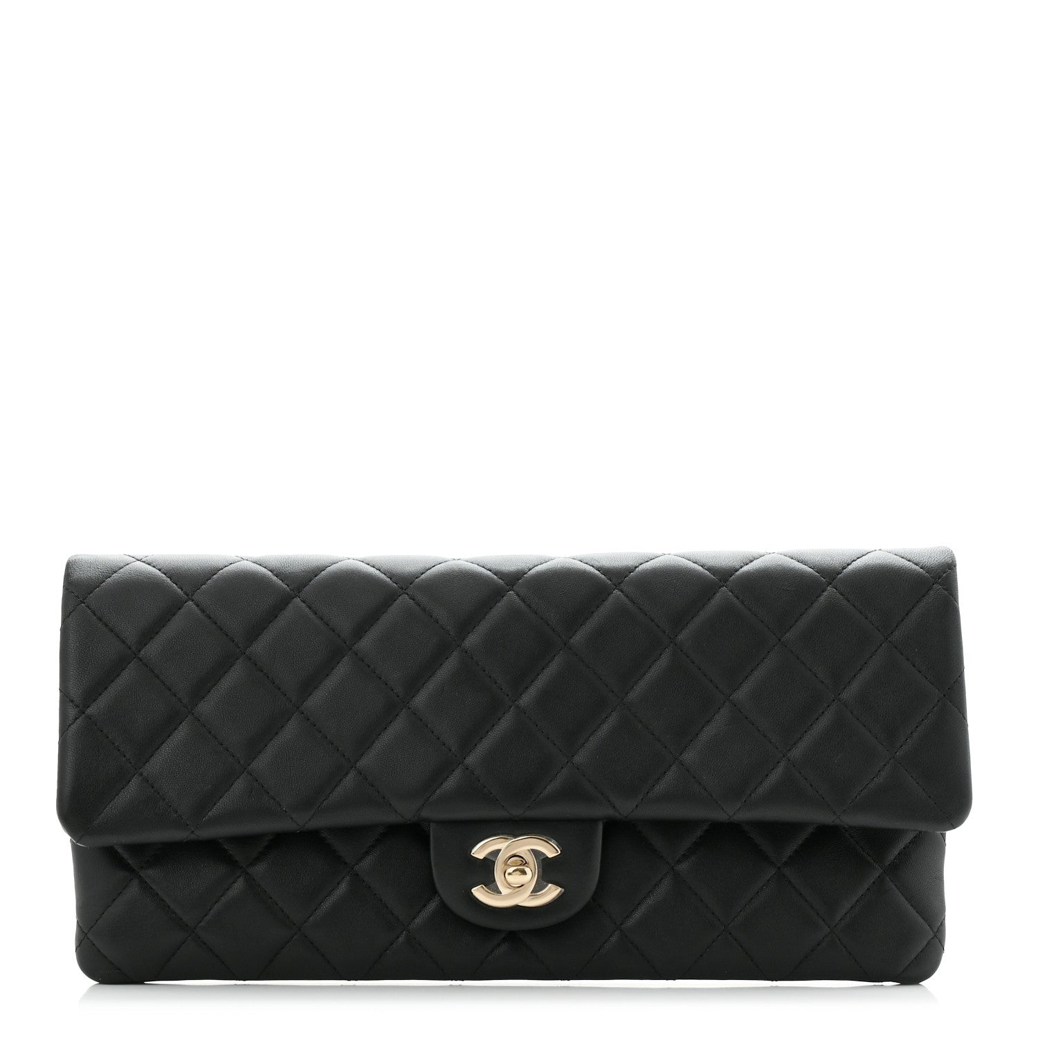 Chanel Lambskin Quilted Flap Clutch Black 1 of 12
