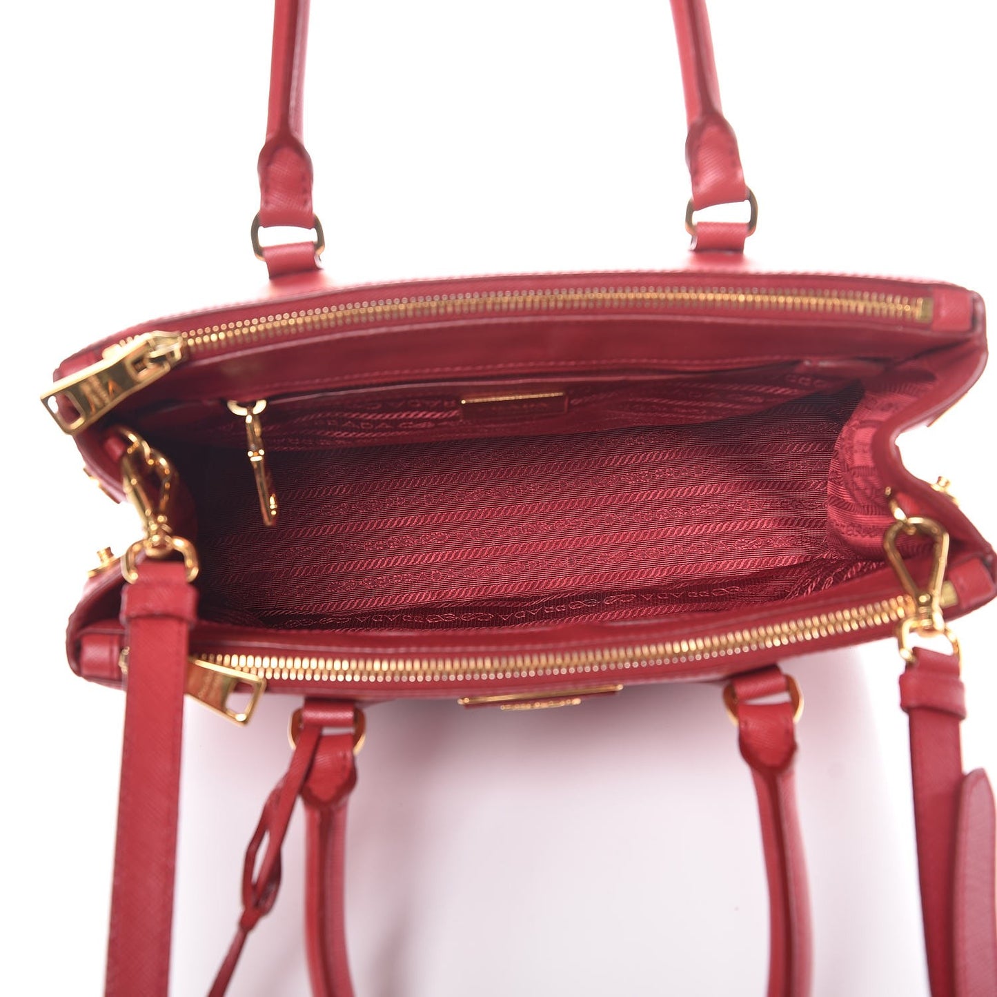 Saffiano Small Galleria Double Zip Tote Fuoco