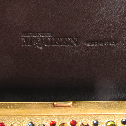 Alexander McQueen Multicolor Crystal Skull Box Clutch Gold 7 of 8