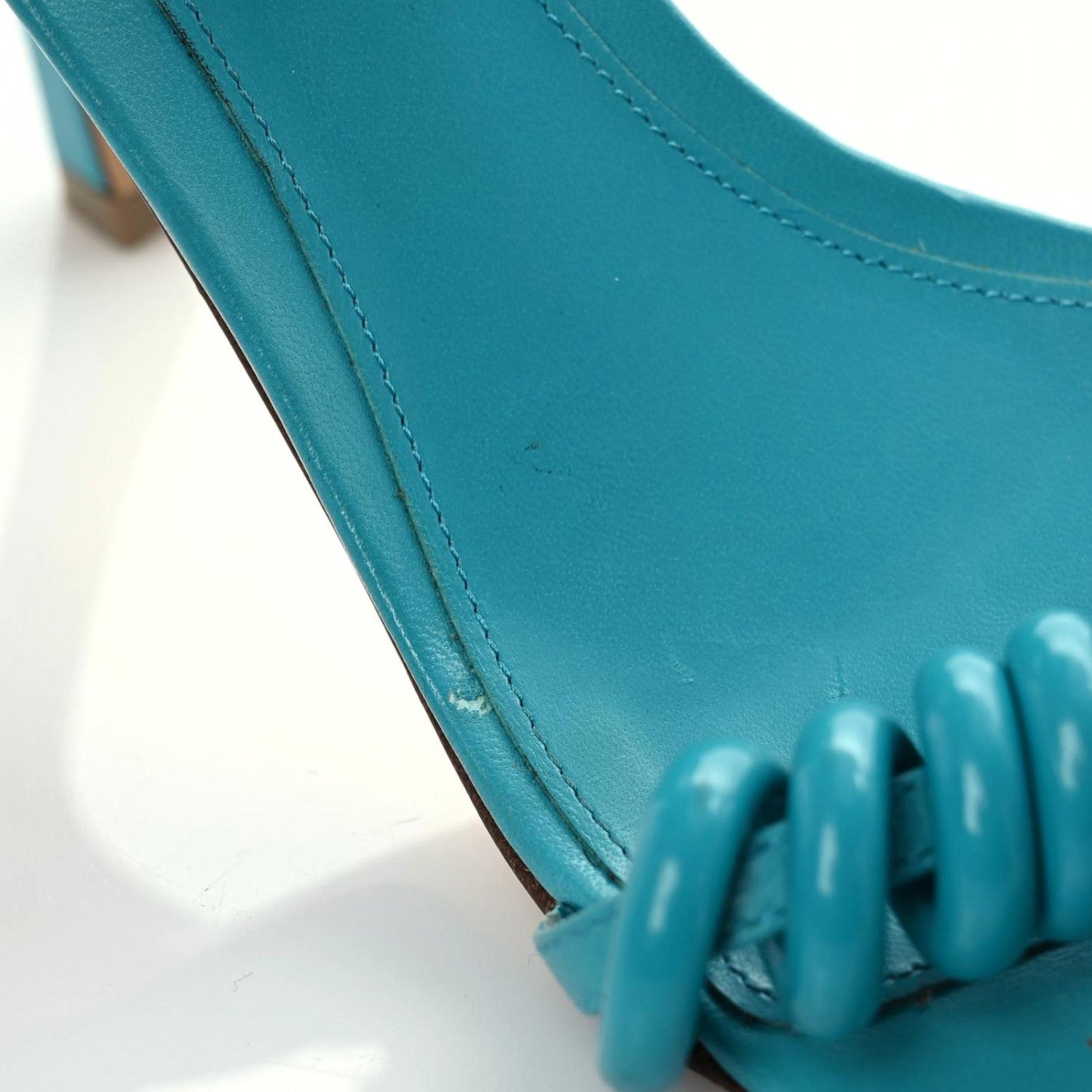 Bottega Veneta Rubber Wire Nappa Stretch 90mm Sandals 38 Turquoise 12 of 13