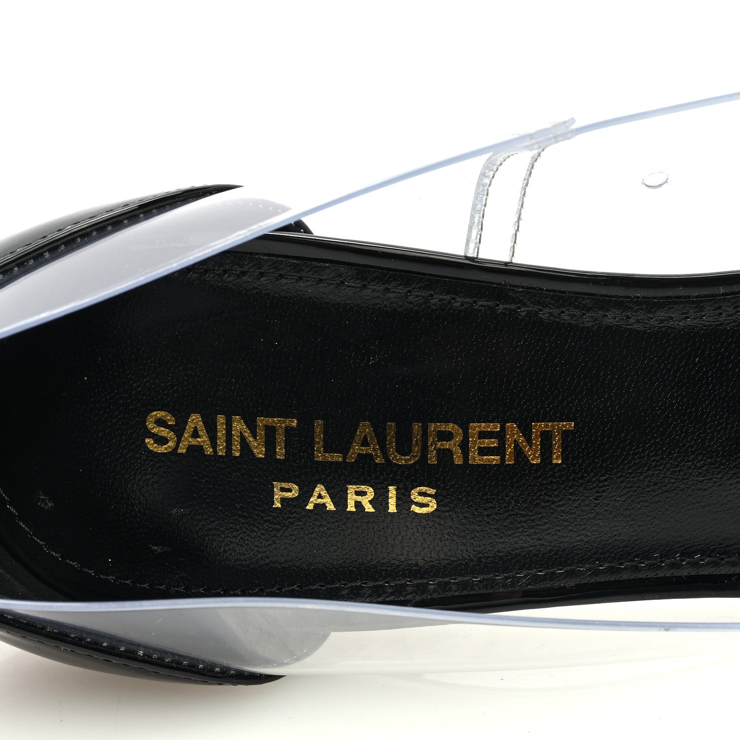 Saint Laurent Patent Calfskin PVC Opyum 110 Pump 37 Black Transparent 7 of 8