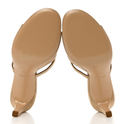 Hermes Suede Goatskin Satin Cute Sandals 38 Beige Argile 5 of 9