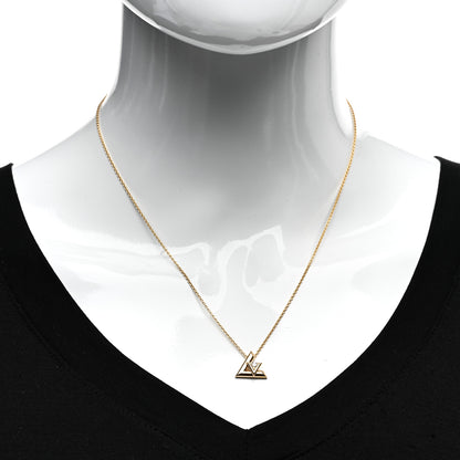 Louis Vuitton 18K Yellow Gold Diamond Small LV Volt One Pendant Necklace 2 of 5