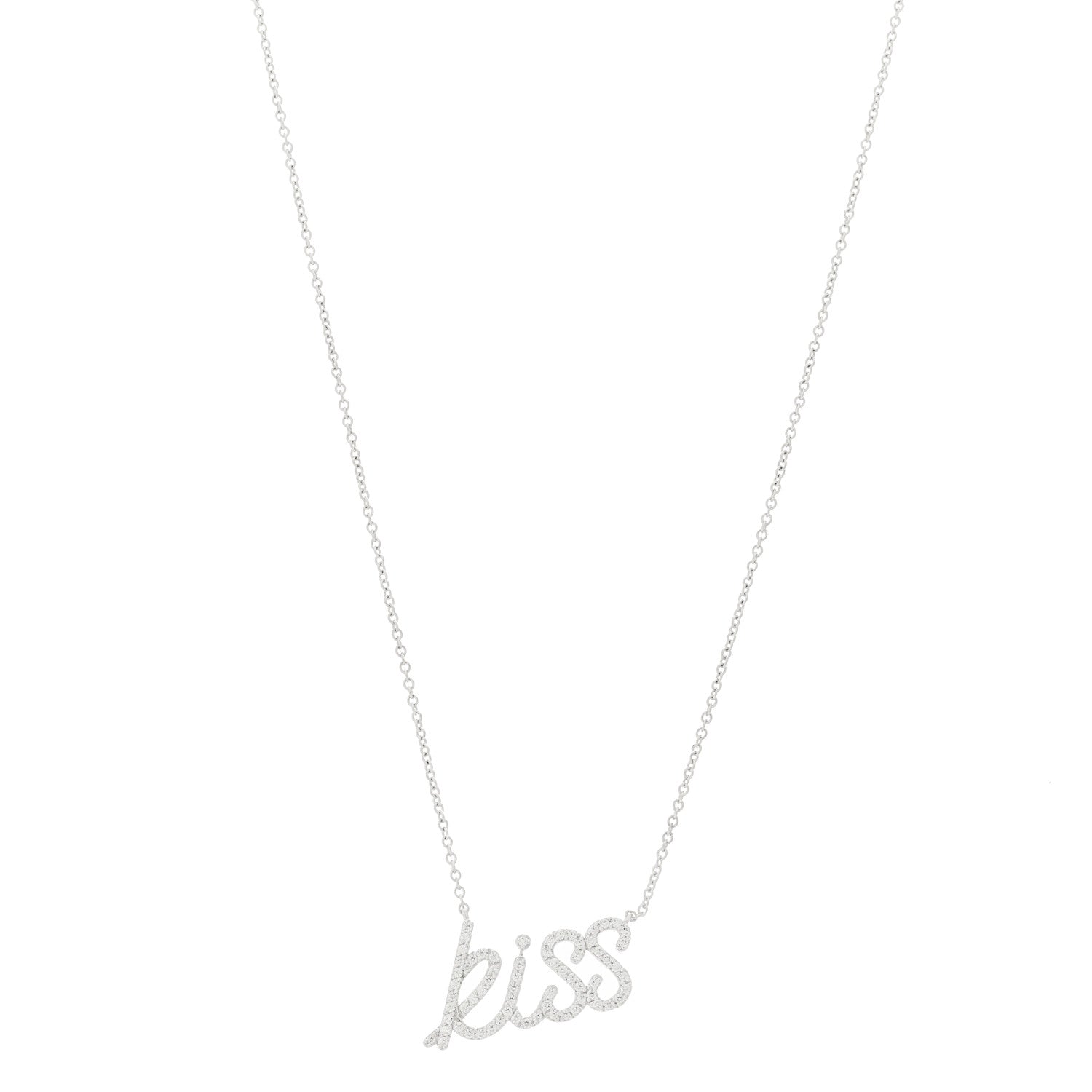 Tiffany 18K White Gold Diamond Small Paloma's Graffiti Kiss Pendant Necklace 1 of 5