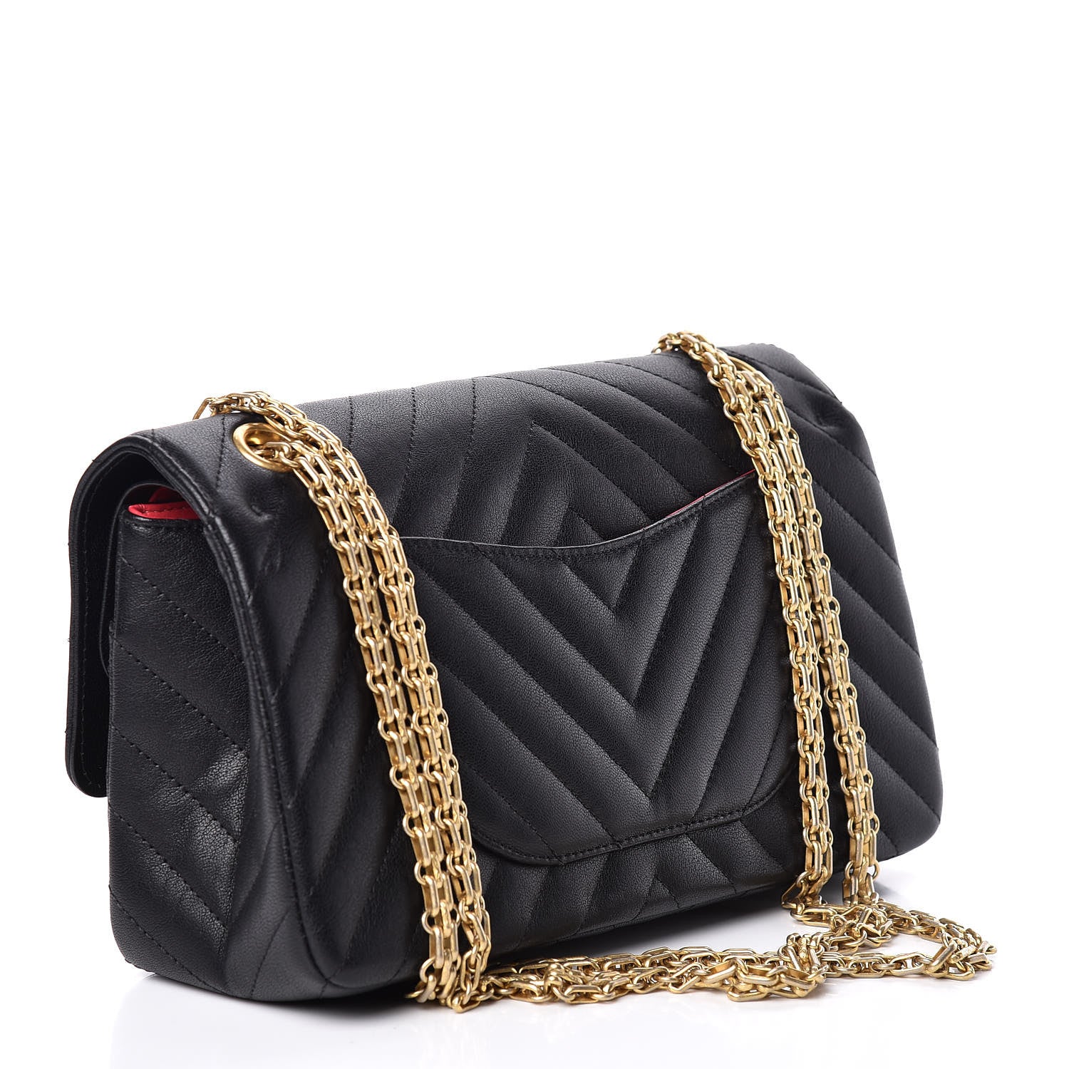 Chanel Sheepskin Chevron Quilted 2.55 Reissue 225 Flap Black 3 of 10