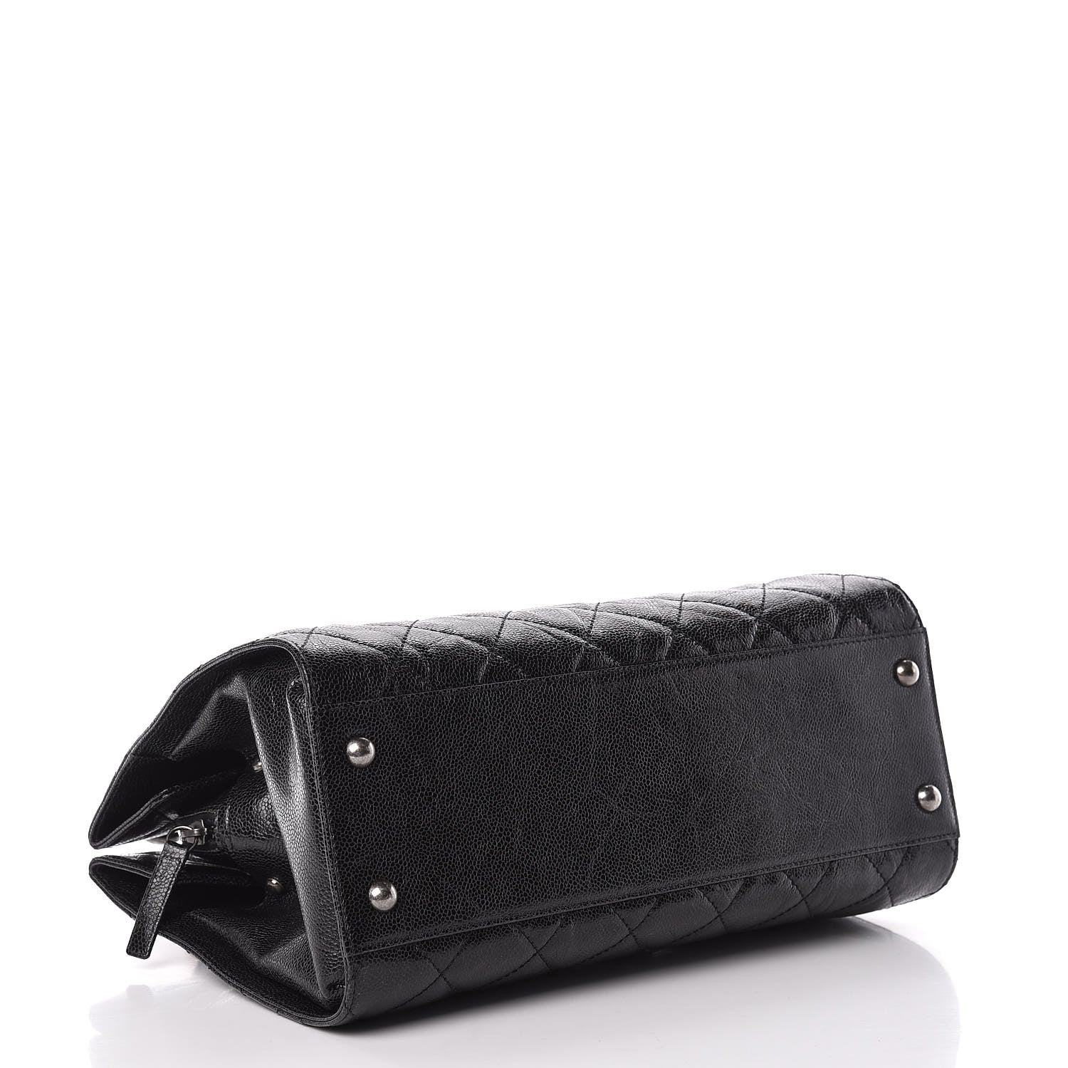 Chanel Crumpled Grained Calfskin Quilted CC Crave Tote Black 4 of 11
