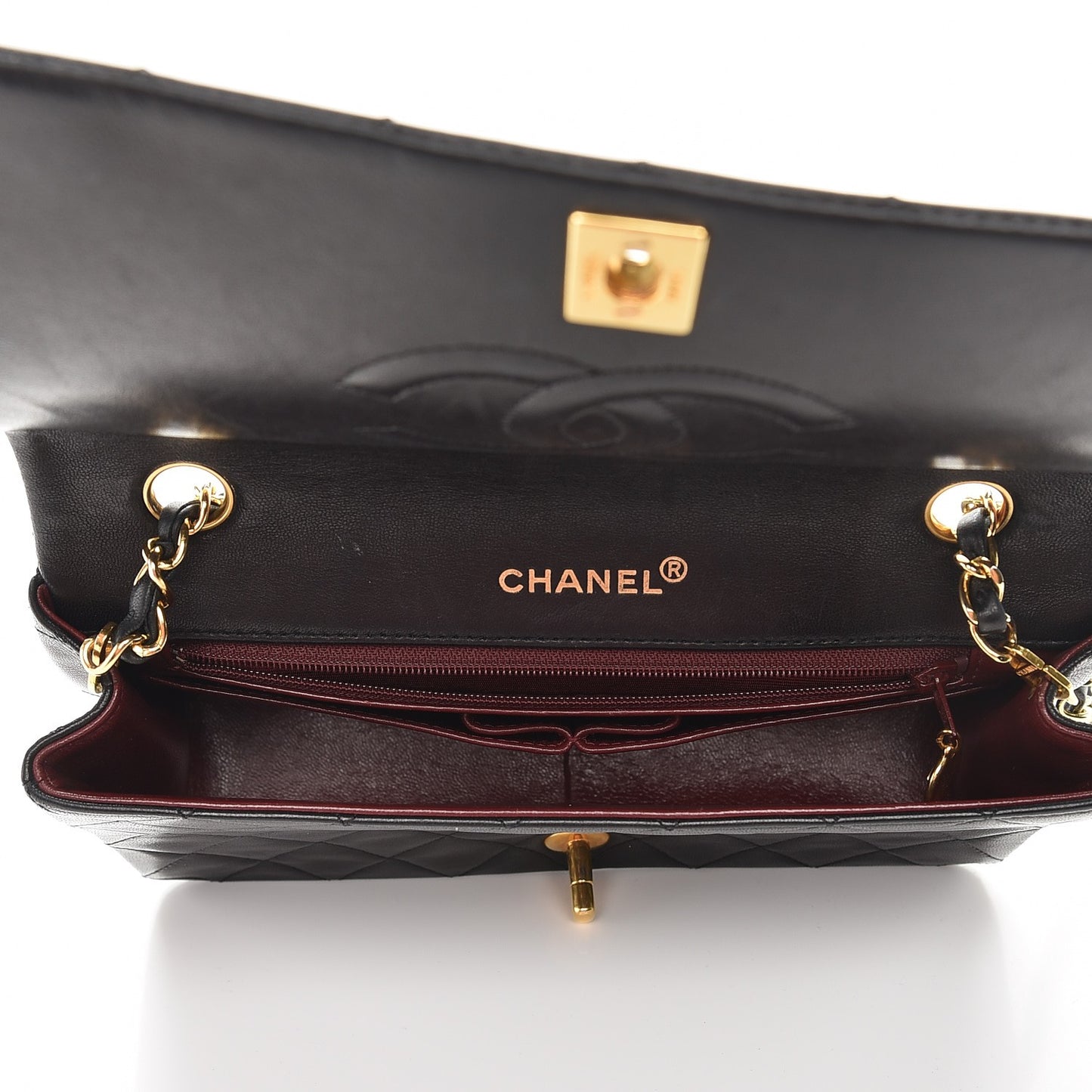 Lambskin Quilted Small Single Flap Black