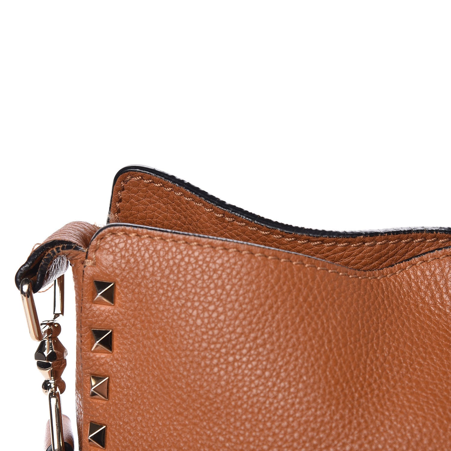 Valentino Garavani Pebbled Calfskin Large Rockstud Flip-Lock Messenger Bag Light Cuir 13 of 16