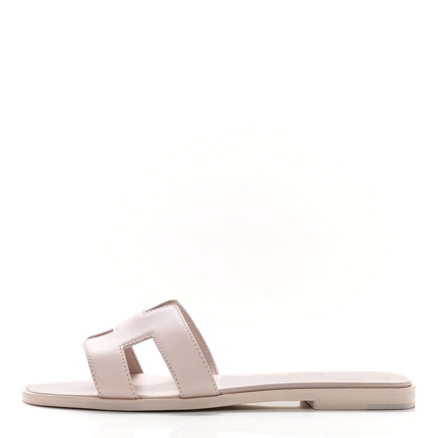 Hermes Box Calfskin Oran Sandals 36.5 Rose Pale 1 of 9