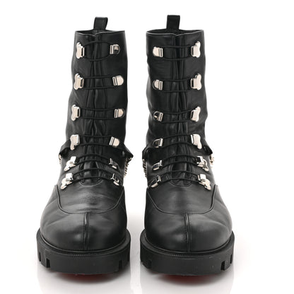 Christian Louboutin Calfskin Chain Link Combat Boots 41 Black 2 of 8