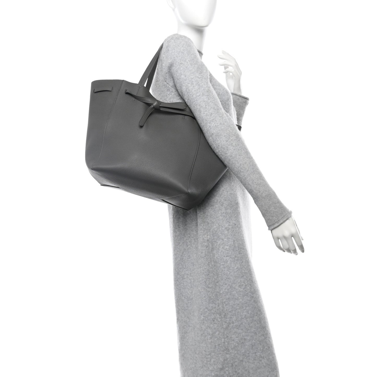Soft Grained Calfskin Medium Belt Cabas Phantom Grey