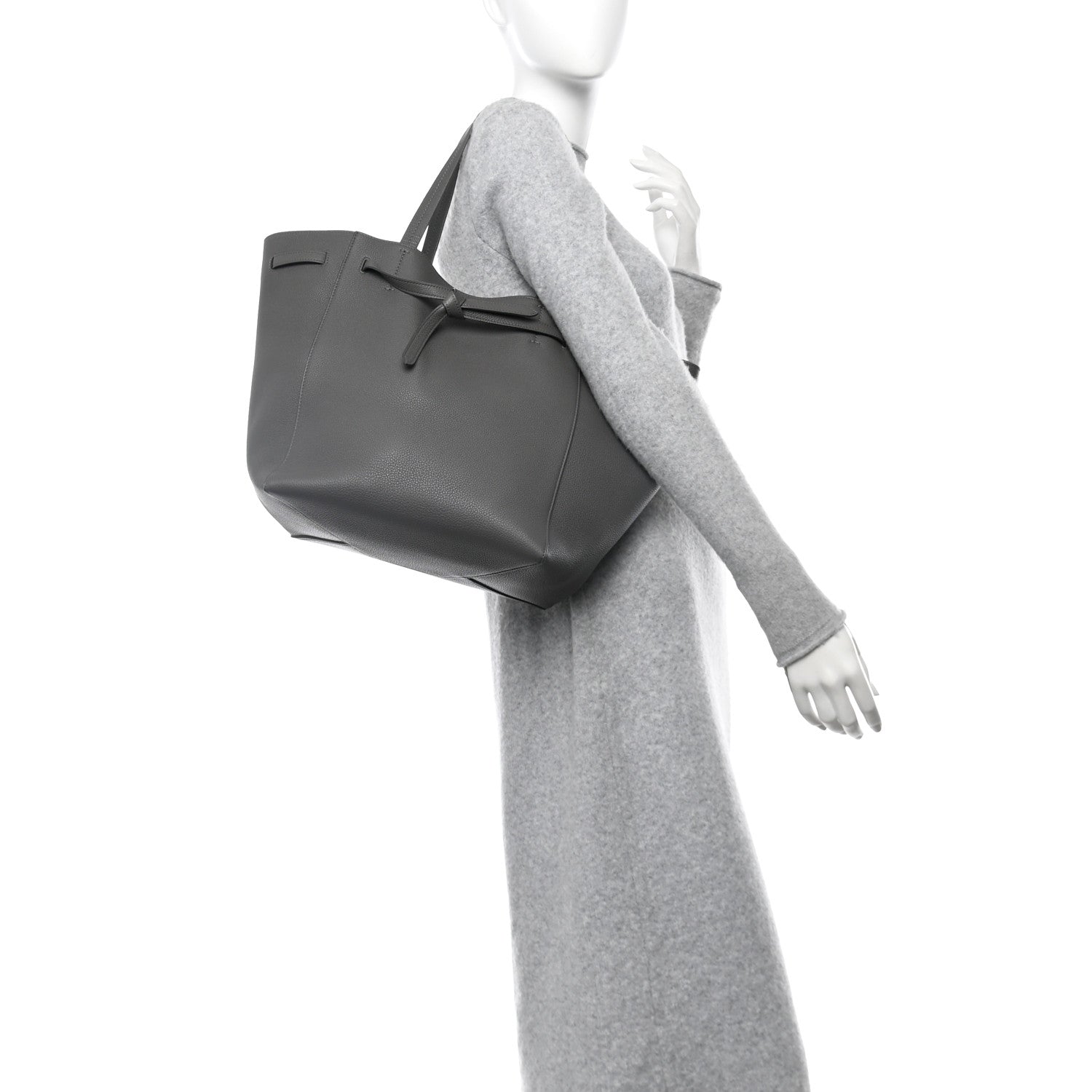 Celine Soft Grained Calfskin Medium Belt Cabas Phantom Grey 2 of 10