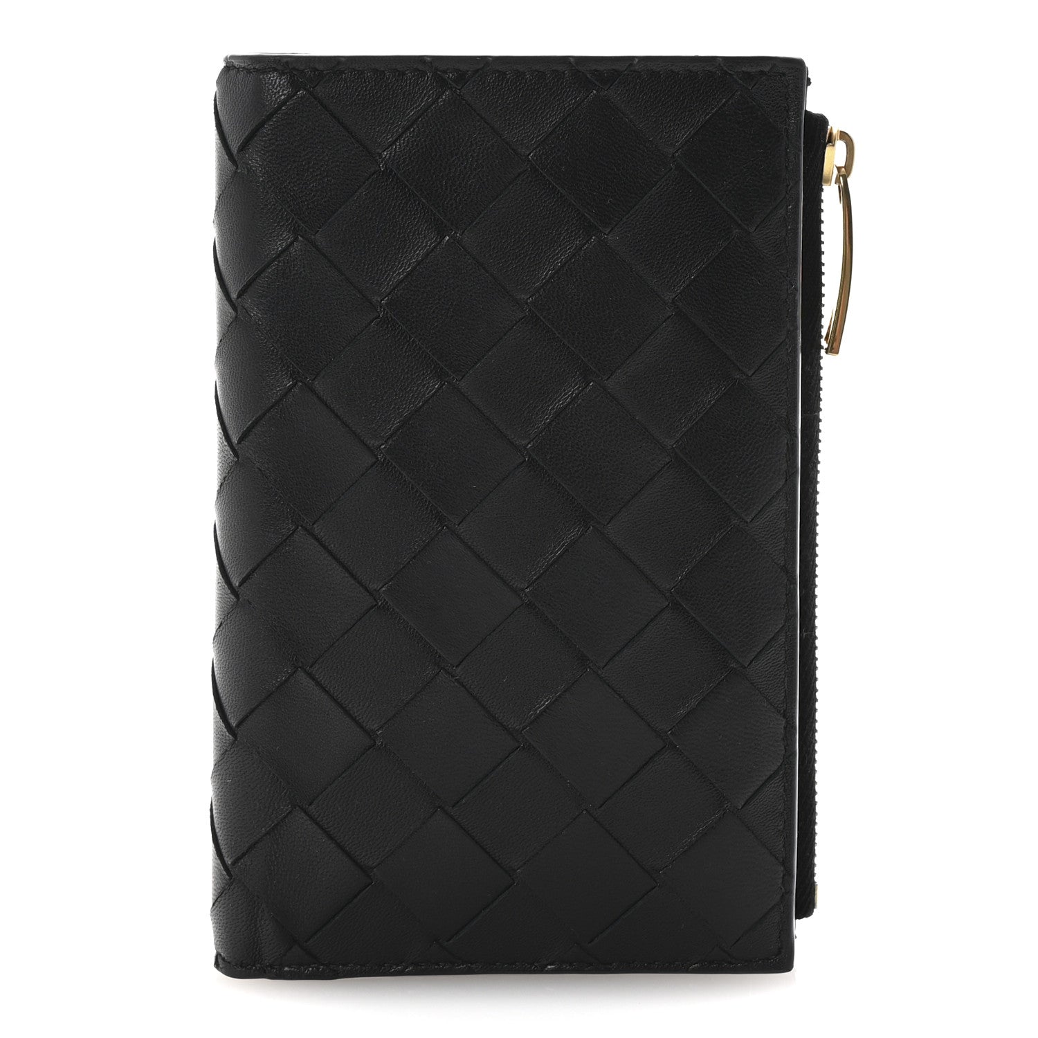 Bottega Veneta Nappa Intrecciato Medium Bi-Fold Zip Wallet Black 1 of 7