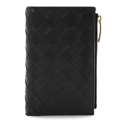 Bottega Veneta Nappa Intrecciato Medium Bi-Fold Zip Wallet Black 1 of 7