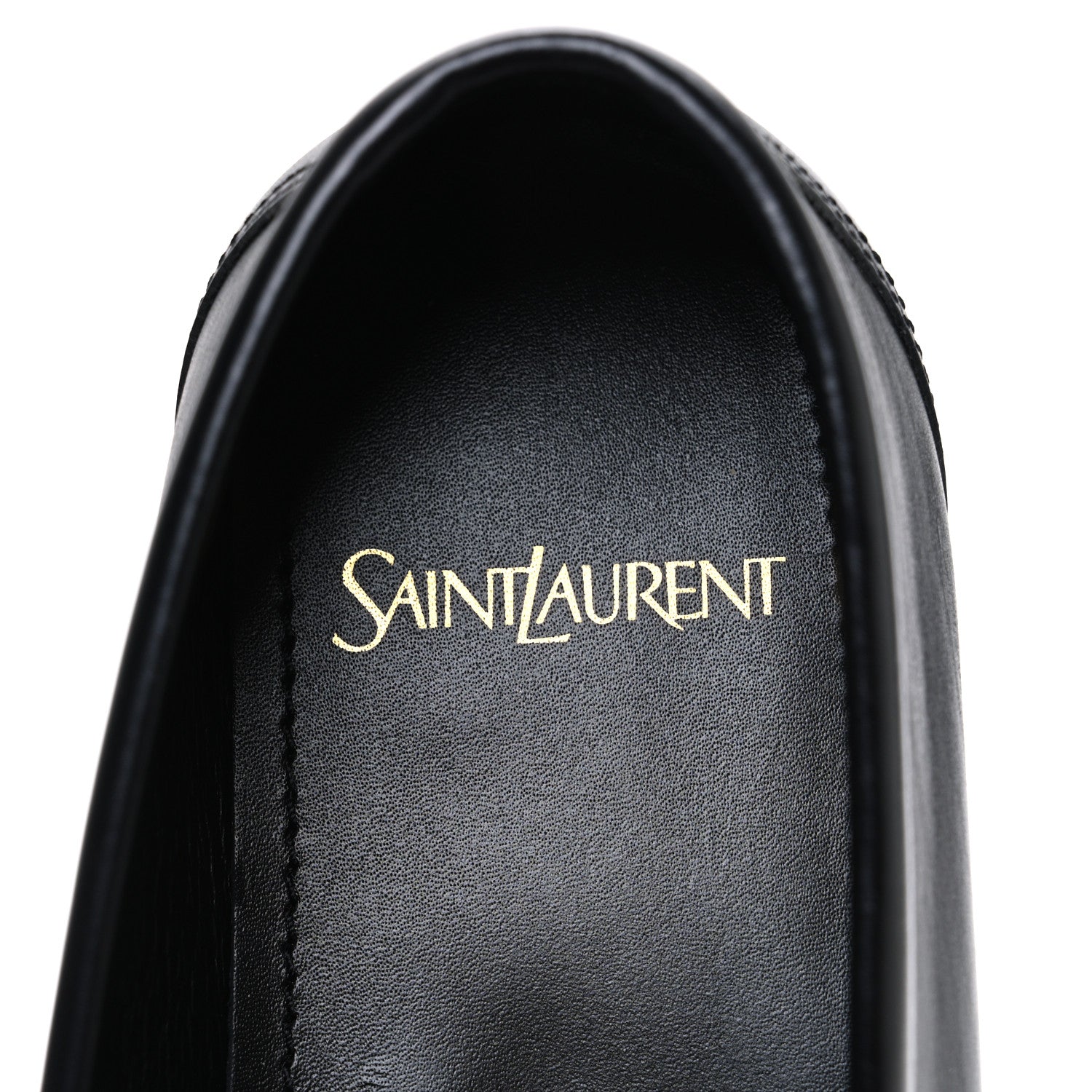 Saint Laurent Calfskin Penny Loafers 38 Black 9 of 11