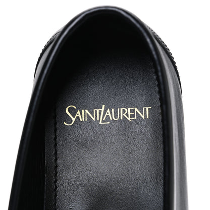 Saint Laurent Calfskin Penny Loafers 38 Black 9 of 11
