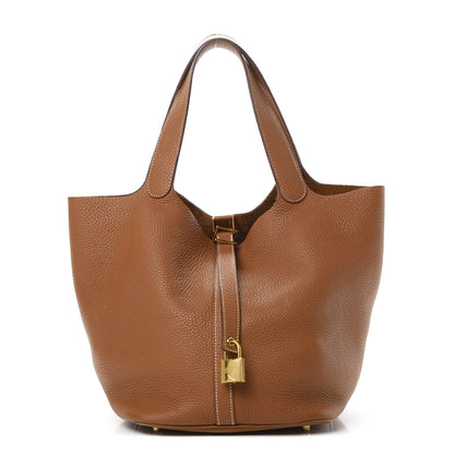 Hermes Taurillon Clemence Picotin Lock 26 GM Gold 1 of 16
