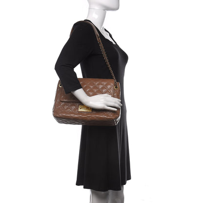 Marc Jacobs Lacquered Lambskin Baroque The XL Single Flap Truffle 2 of 9