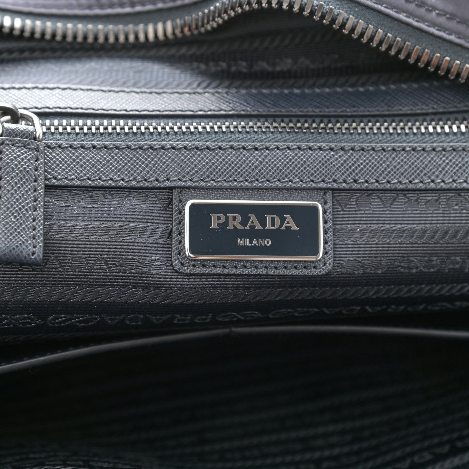 Prada Tessuto Nylon Saffiano Briefcase Navy 8 of 9