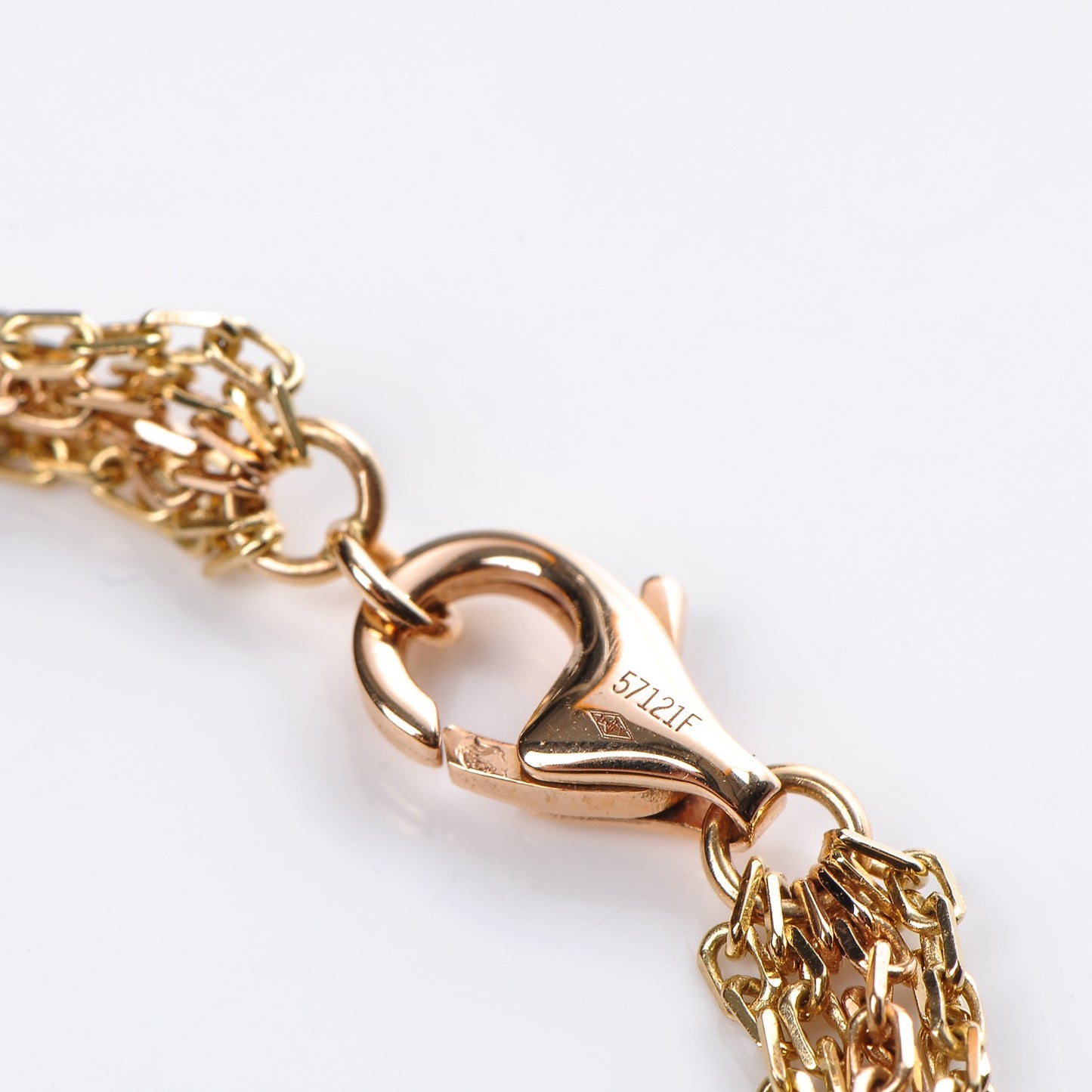 18K Pink Yellow White Gold Diamond Trinity De Bracelet