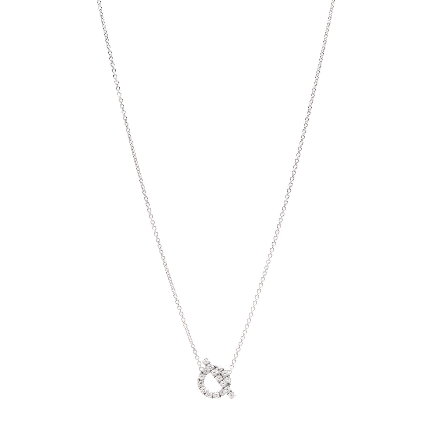 18K White Gold Diamond Finesse Pendant Necklace