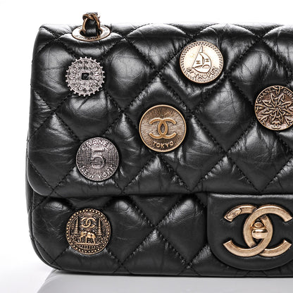 Chanel Aged Calfskin Quilted Medium Medallion Flap Black 8 of 9