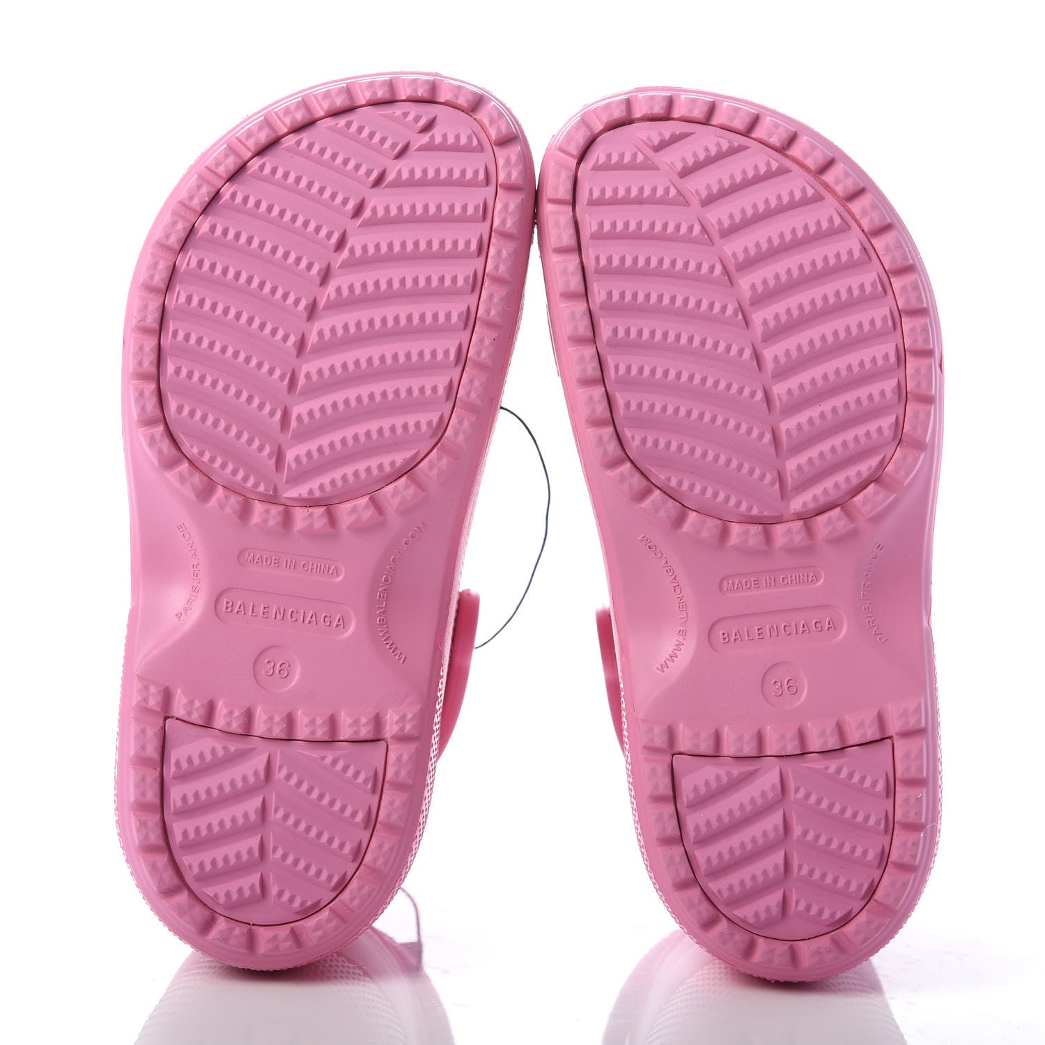 Balenciaga X CROCS Rubber Textured Womens Platform Sandals 36 Rose Bonbon 5 of 8
