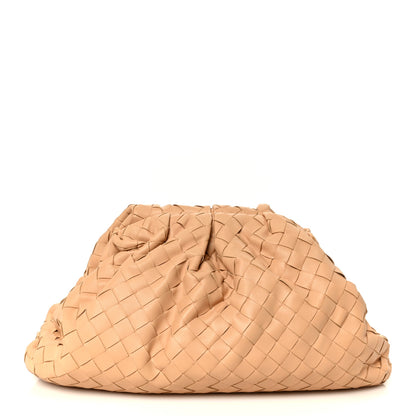 Bottega Veneta Nappa Maxi Intrecciato The Pouch Oversized Clutch Almond 1 of 11