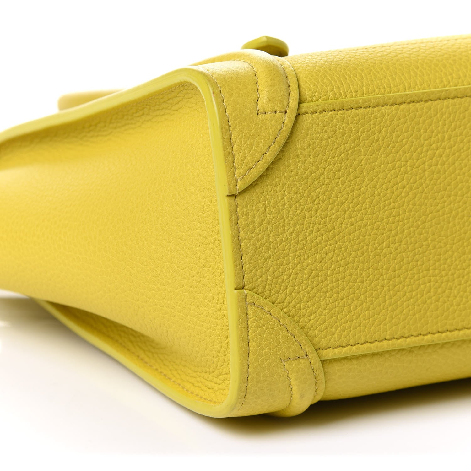 Celine Drummed Calfskin Nano Luggage Citron 8 of 9