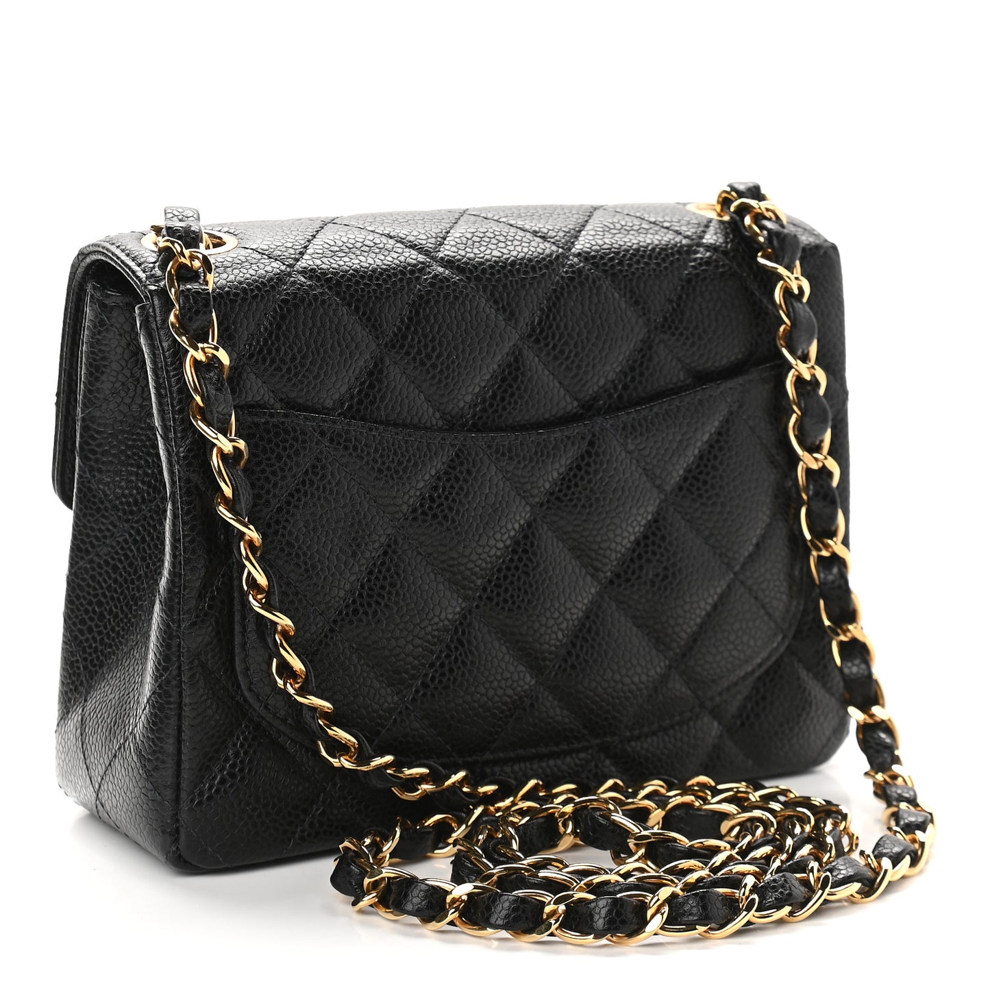 Caviar Quilted Mini Square Flap Black